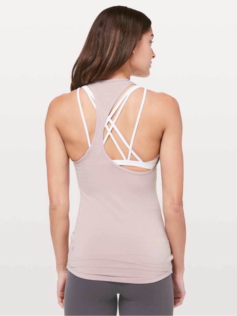 256. Lululemon Take It Further Tank Silky Mauve size 8 EUC modal racerback asym.